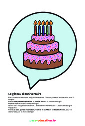 Gâteau anniversaire - Poster - Activité respiration du  au  : Primaire - Cycle Fondamental - PDF à imprimer