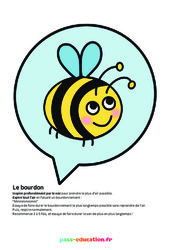 Le bourdon - Poster - Activité respiration du  au  : Primaire - Cycle Fondamental - PDF à imprimer