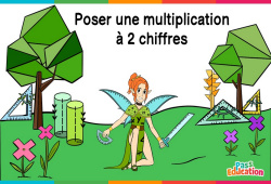 Poser une multiplication à 2 chiffres - Vidéo La Fée des Maths : 6eme Primaire - PDF à imprimer