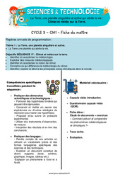 Climat et météo sur la Terre - Séquence + vidéo - Edith Eprouvette : 4eme Primaire - PDF à imprimer