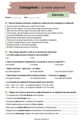 Le mode subjonctif - Exercices corrigés : 2eme Secondaire - PDF à imprimer