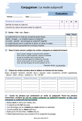 Le mode subjonctif - Examen Evaluation avec les corrigés : 2eme Secondaire - PDF à imprimer