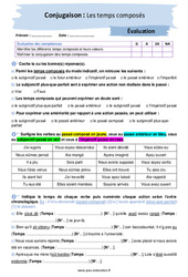 Les temps composés - Examen Evaluation avec les corrigés : 2eme Secondaire - PDF à imprimer