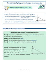 Réciproque et contraposée - Théorème de Pythagore -  avec Mon Pass Maths : 3eme Secondaire - PDF à imprimer