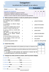 Le présent de l’indicatif et ses valeurs - Examen Evaluation avec les corrigés : 2eme Secondaire - PDF à imprimer