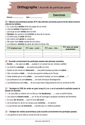 Les accords du participe passé - Exercices corrigés : 2eme Secondaire - PDF à imprimer