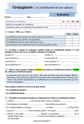 Le conditionnel et ses valeurs - Examen Evaluation avec les corrigés : 2eme Secondaire - PDF à imprimer