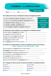 Le conditionnel présent - Exercices avec les corrigés : 1ere Secondaire - PDF à imprimer