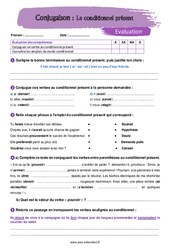 Le conditionnel présent - Examen Evaluation avec la correction : 1ere Secondaire - PDF à imprimer