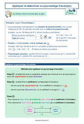 Appliquer et déterminer un pourcentage d’évolution -  avec Mon Pass Maths : 3eme Secondaire - PDF à imprimer