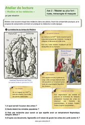 Molière et les médecins - Atelier de lecture : 6eme Primaire - PDF à imprimer