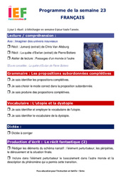 IEF Instruction En Famille, École à la maison pour la Semaine 23 - école à la maison IEF - Fiches  : 1ere Secondaire