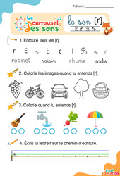 Le son [r] - Phonologie - Lecture - Le carrousel des sons : 3eme Maternelle, 1ere Primaire - PDF à imprimer