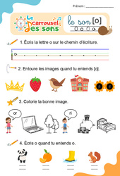 Le son [o] - Phonologie - Lecture - Le carrousel des sons : 3eme Maternelle, 1ere Primaire - PDF à imprimer