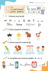 Le son [è] è, ê, ai, et - Phonologie - Lecture - Le carrousel des sons : 3eme Maternelle, 1ere Primaire - PDF à imprimer