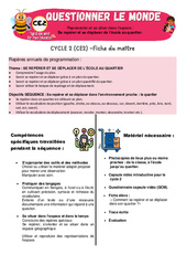 Se repérer et se déplacer de l’école au quartier - Séquence + vidéo - Apis & ses amis : 3eme Primaire - PDF à imprimer