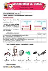 Les objets techniques - Exercices - Apis & ses amis : 3eme Primaire - PDF à imprimer