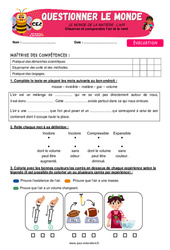 L’air et le vent - Examen Evaluation - Apis & ses amis : 3eme Primaire - PDF à imprimer