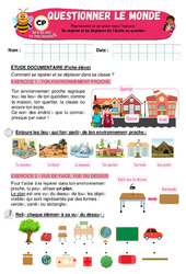 Se repérer et se déplacer de l’école au quartier - Exercices - Apis & ses amis : 1ere Primaire - PDF à imprimer