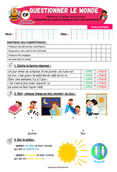 Comprendre les cycles du temps et situer des événements - Examen Evaluation - Apis & ses amis : 1ere Primaire - PDF à imprimer