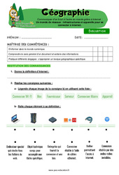 Un monde de réseaux - Fiches infrastructures et appareils pour se connecter à internet - Examen Evaluation - Miss Boussole : 5eme Primaire - PDF à imprimer