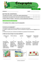 Découvrir le monde avec la géographie - Examen Evaluation - Miss Boussole : 4eme Primaire - PDF à imprimer