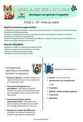 Séquence - Fiche de préparation Développer une aptitude à l’empathie - Séquence - Fiche de préparation - EMC : 1ere Primaire - PDF à imprimer