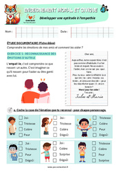 Développer une aptitude à l’empathie - Exercices - EMC : 1ere Primaire - PDF à imprimer