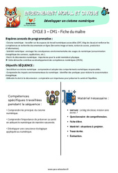 Séquence - Fiche de préparation Développer un civisme numérique - Séquence - Fiche de préparation - EMC : 4eme Primaire - PDF à imprimer