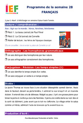 IEF Instruction En Famille, École à la maison pour la Semaine 28 - école à la maison IEF - Fiches  : 1ere Secondaire