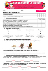 Régimes et réseaux alimentaires - Examen Evaluation - Apis & ses amis : 2eme Primaire - PDF à imprimer