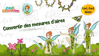 Convertir des mesures d'aires - Vidéo pédagogique - La Fée des Maths : 4eme, 5eme, 6eme Primaire