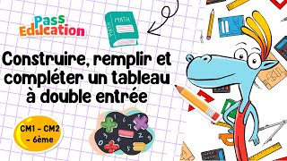 Construire, remplir et compléter un tableau à double entrée - Vidéo pédagogique : 4eme, 5eme, 6eme Primaire