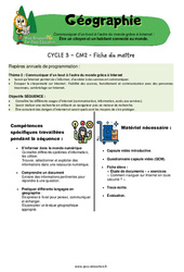 Être un citoyen et un habitant connecté au monde - Séquence + vidéo - Miss Boussole (#5) : 5eme Primaire - Cycle 3 - PDF à imprimer