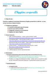 Séquence - Fiche de préparation Hygiène corporelle - Séquence - Fiche de préparation - EMC : 1ere, 2eme, 3eme Primaire - PDF à imprimer