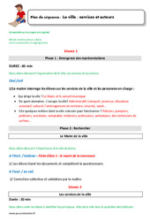 La ville - Services et acteurs - Séquence - Fiche de préparation : 3eme Primaire - PDF à imprimer