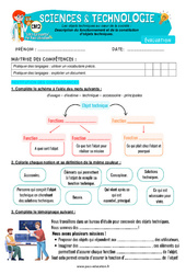 Examen Description du fonctionnement et de la constitution d’objets techniques - Examen Evaluation - Edith Eprouvette : 5eme Primaire - PDF à imprimer