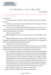 Exercice Les Misérables (Victor Hugo) - Littérature : 2eme Secondaire - PDF à imprimer