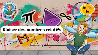 Diviser des nombres relatifs - Vidéo pédagogique - La Fée des Maths : 1ere, 2eme, 3eme Secondaire