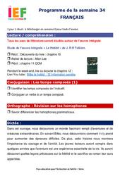 IEF Instruction En Famille, École à la maison pour la Semaine 34 - école à la maison IEF - Fiches  : 1ere Secondaire