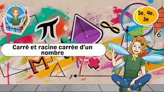 Carré et racine carrée d'un nombre - Vidéo pédagogique - La Fée des Maths : 2eme, 3eme Secondaire