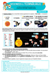 Au sein de la voie lactée, le système solaire - Cours, Leçon - Edith Eprouvette : 4eme Primaire - Cycle 3 - PDF à imprimer