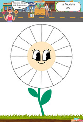 Le fleuriste - Apprendre à découper : 3eme Maternelle - Cycle Fondamental - Cycle 1 - PDF à imprimer