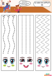 Le salon de coiffure - Apprendre à découper : 3eme Maternelle - Cycle Fondamental - Cycle 1 - PDF à imprimer