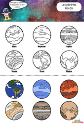 Les planètes - Apprendre à découper : 2eme, 3eme Maternelle - Cycle Fondamental - Cycle 1 - PDF à imprimer