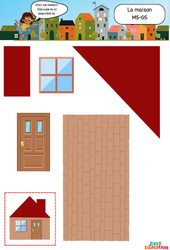 La maison - Apprendre à découper : 2eme, 3eme Maternelle - Cycle Fondamental - Cycle 1 - PDF à imprimer