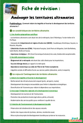 Aménager les territoires ultramarins - Fiche de révision Brevet / Quiz : 3eme Secondaire - Cycle 4 - PDF à imprimer
