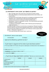 Le prête - plume - Littérature - T'as la réf ? : 6eme Primaire, 1ere Secondaire - Cycle 4 - PDF à imprimer