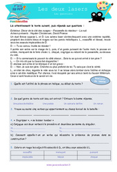 Les deux lasers - Littérature - T'as la réf ? : 6eme Primaire, 1ere Secondaire - Cycle 4 - PDF à imprimer