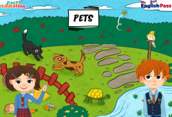 Animals (Pets) - Vocabulaire - Vidéo interactive - Apprends l'anglais avec Kelly and James : 3eme Maternelle, [Primaire]